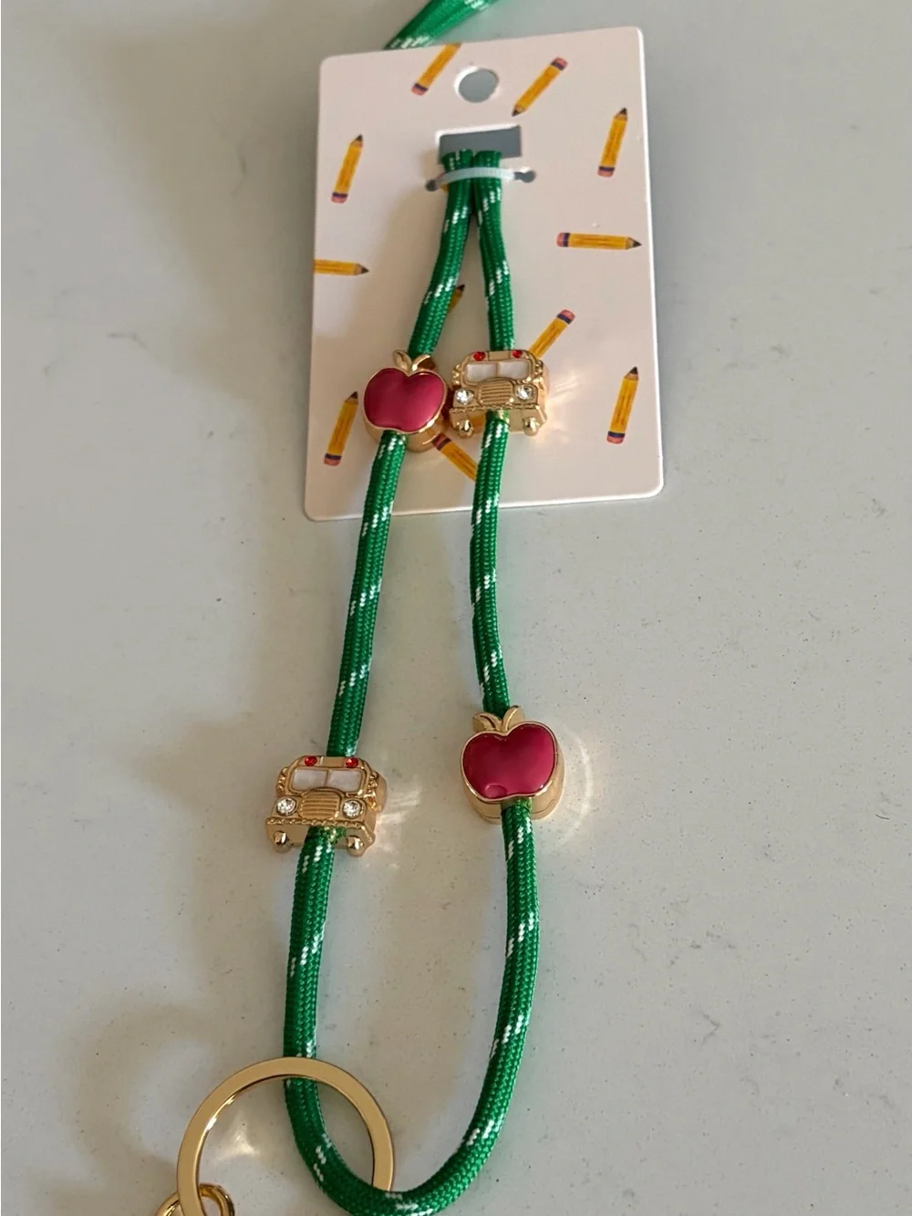 Sugar Fix Teacher Rope Lanyard with School Charm Accents